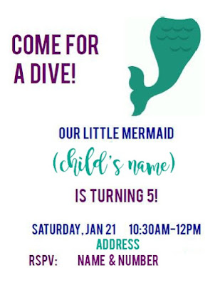 Invitation for a mermaid or under the sea birthday party