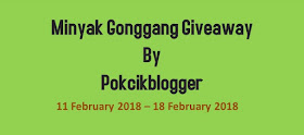 Minyak Gonggang Giveaway By Pokcikblogger, Minyak Urut, MInyak Serbaguna, Hadiah Giveaway, Peserta, Blogger, Senarai, Blog,