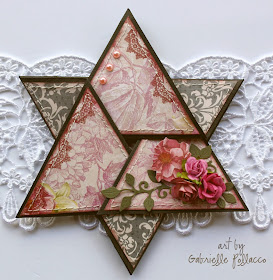 Star Fold card by Gabrielle Pollacco using Bo Bunny Madeleine paper collection.