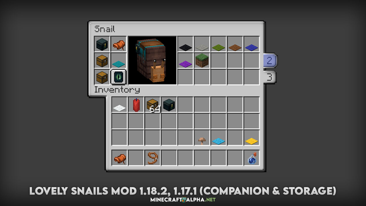 Lovely Snails Mod 1.18.2, 1.17.1 (Companion, Riding & Storage)
