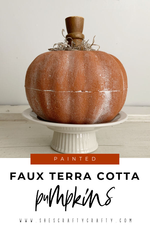 Painted Faux Terra Cotta Pumpkins pinterest pin.
