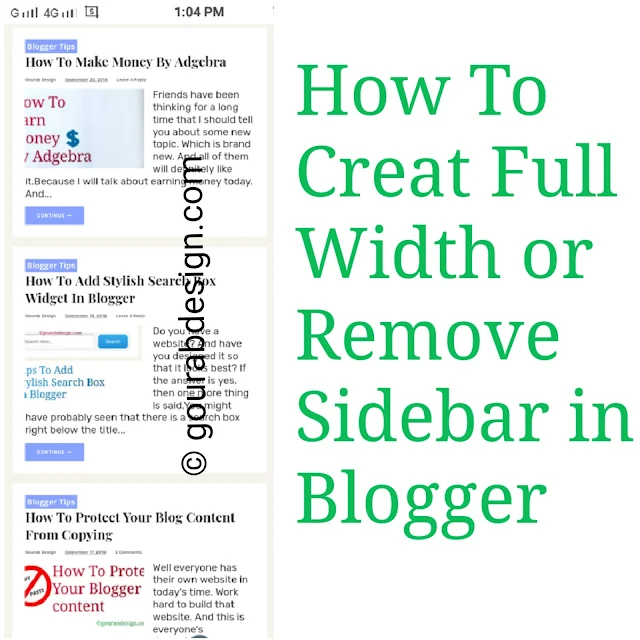 creat full width page and remove sidebar