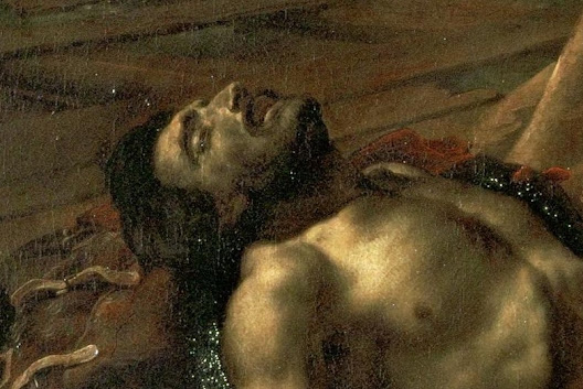 Imagen: Detalle del joven Delacroix, posando como modelo para la obra de Géricault