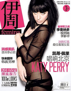Magazine Cover : Katy Perry Magazine Photoshoot Pics on Femina Magazine China January 2014 Issue 