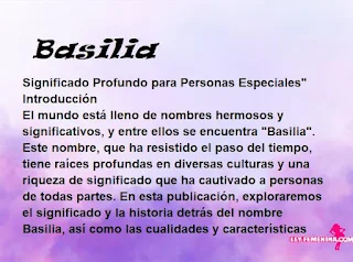 significado del nombre Basilia