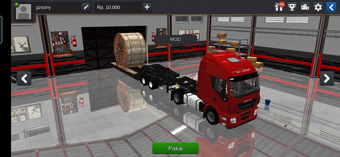 MOD BUSSID Truck Iveco Hi-Way Trailer Gandeng Full Animasi