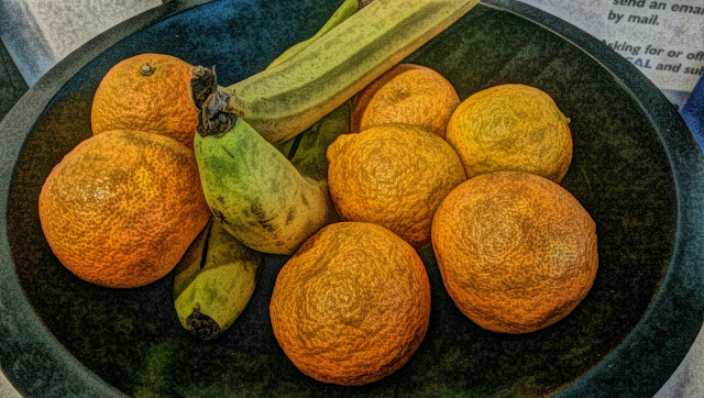 Free image of oranges and bananas for commercial use.