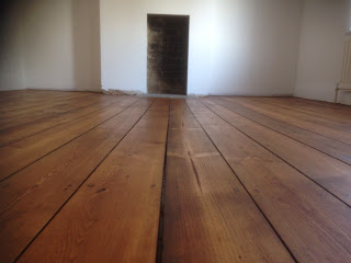 Oiled finished pine floor with darker stain