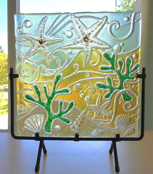 Coastal Stained Glass Art Windows Lamps Panels Sun Catchers