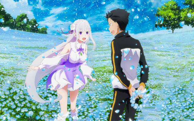 Emilia - Subaru Natsuki (Re:Zero) toptenhazy 10 cặp đôi anime gây nhiều tranh cãi