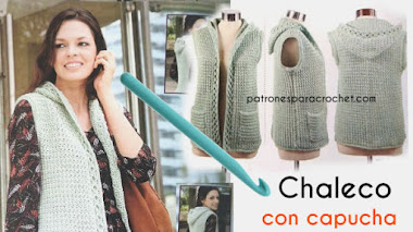 Patrones de Chaleco con Capucha y Bolsillo a Crochet 👍 Con Paso a Paso