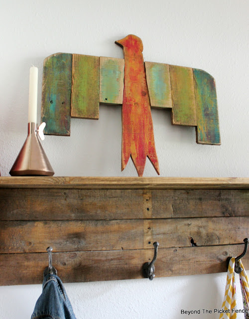 rustic boho thunderbird wall decor made from pallets