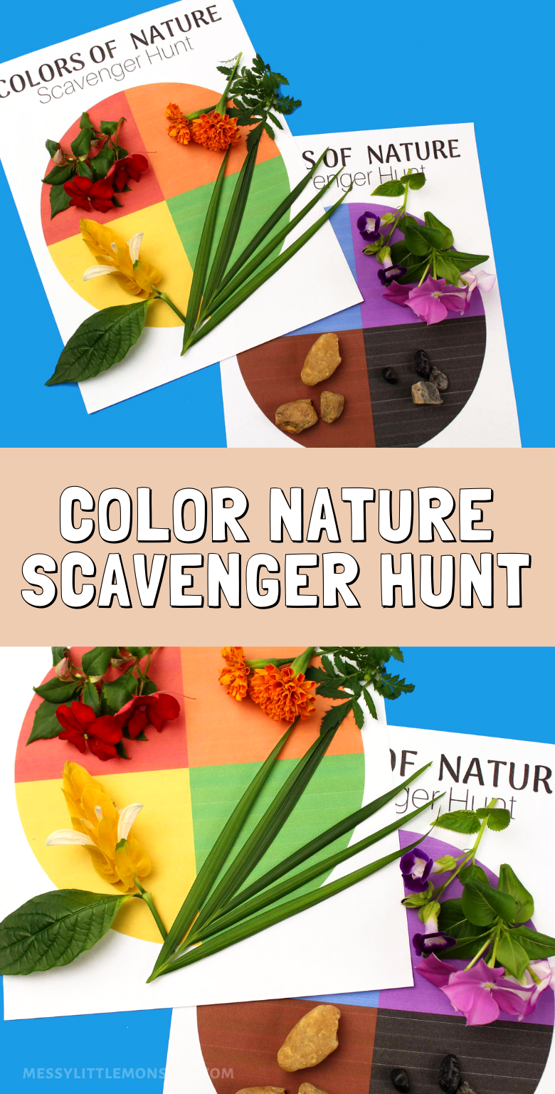 color activity for kids - nature scavnger hunt.