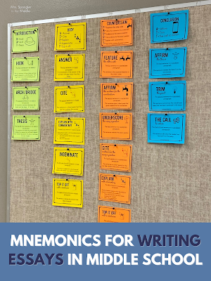 Using a mnemonic for essay writing helps middle school students find their way through the course of an essay.