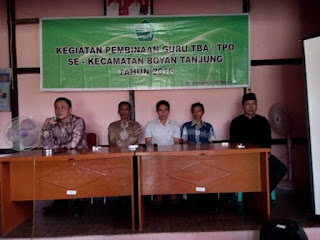 KUA Boyan Tanjung Lakukan Pembinaan Guru TPA/TBA