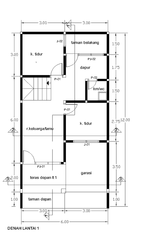 2D Rumah 2 Lantai  Desain Rumah Sederhana, interior minimalis, rumah 