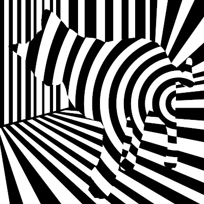 kitten op art black and white