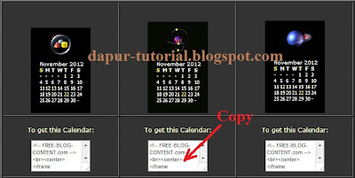 Copy Kode Widget Kalender