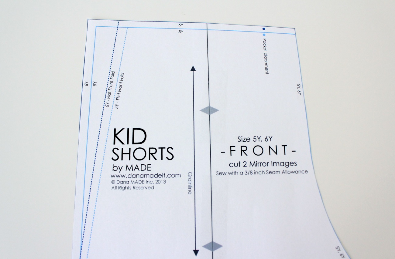 dana's test blog: KID Shorts: the Flat Front