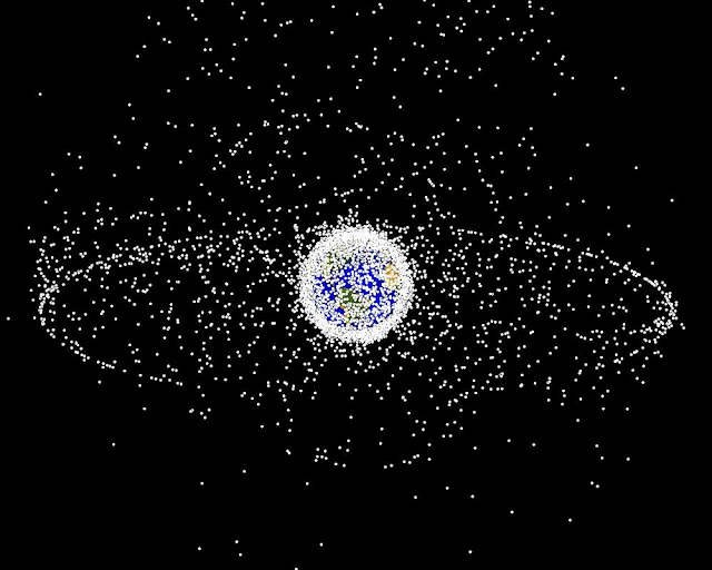 Image depicting the growing threat of space debris endangering Earth’s defenses against cosmic hazards such as disruption of the magnetosphere and ionosphere