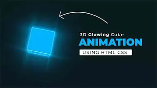 Glowing 3D Cube CSS Animation