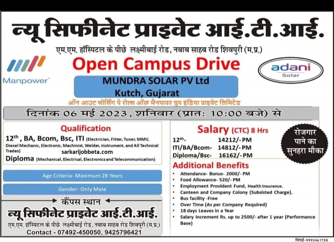 Adani Mundra Solar Pvt Ltd Campus Requirement 2023