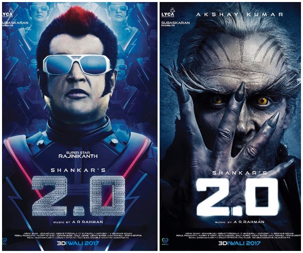 2.0 Rajinikanth Poster . First Look Rajinikanth 2.0, Akshay Kumar 2.0 First Look 