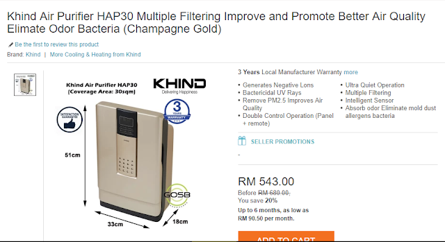 beli khind air purifier