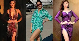 rubina dilaik high slit dress sexy legs thighs indian actress