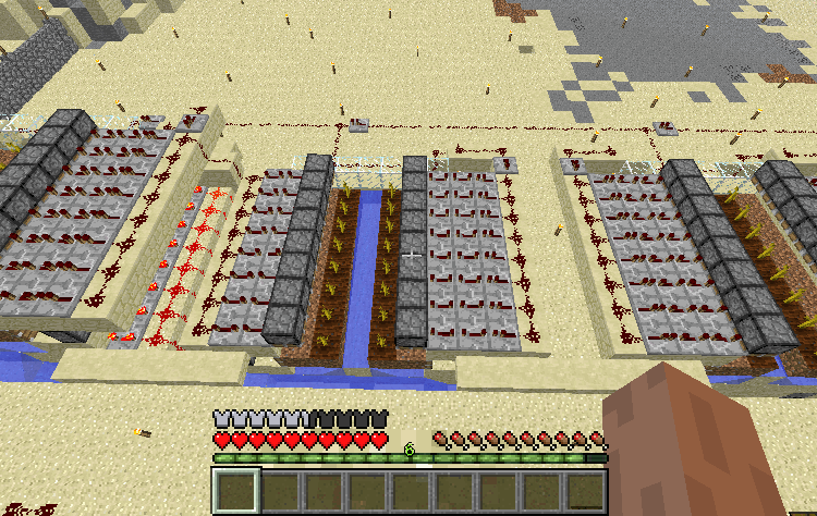 Minecraftプレイ日記 64連全自動カボチャorスイカ製造機が完成しました
