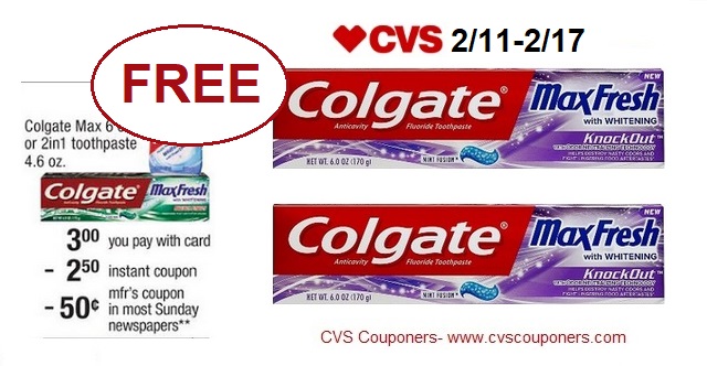 http://www.cvscouponers.com/2018/02/free-colgate-max-toothpaste-at-cvs-211.html