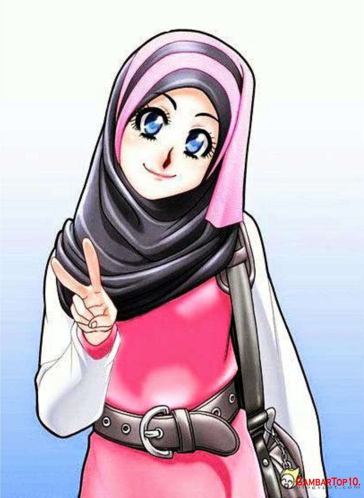 10 Gambar Kartun Muslimah  Gambar Top 10