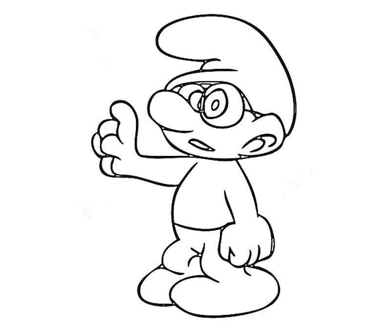 #12 Brainy Smurf Coloring Page