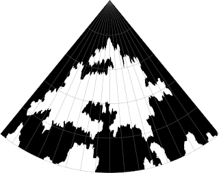 Feorad Isle, Calidar's northernmost land, Lambert Conformal Conic Projection