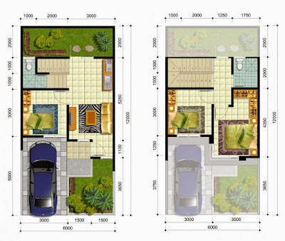 Denah Rumah Minimalis 2 Lantai Sederhana