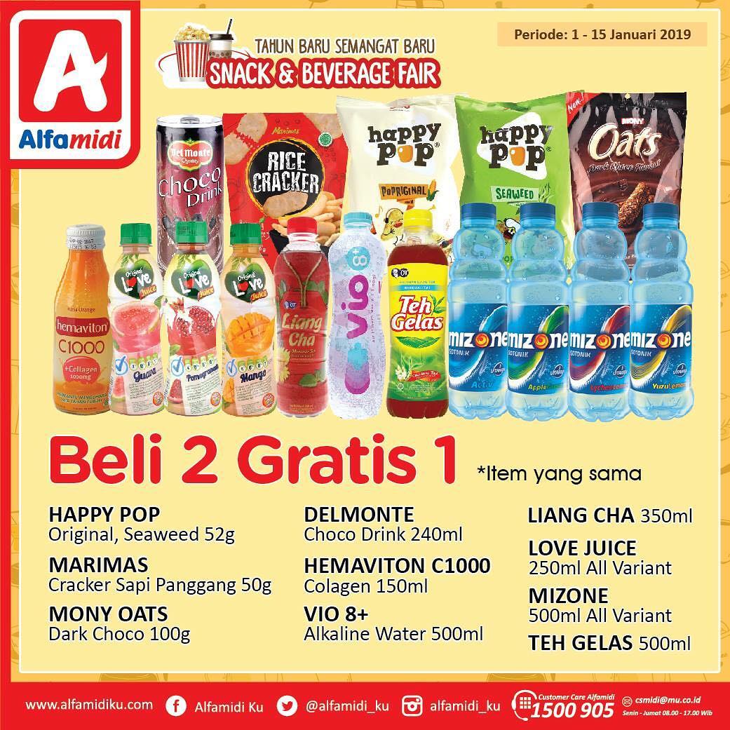 #Alfamidi - Promo Snack & Beverage Fair Periode 01 - 15 Jan 2019