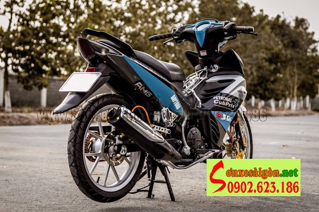 Mẫu sơn tem đấu xe Exciter 135 màu xám xanh Petronas cực đẹp