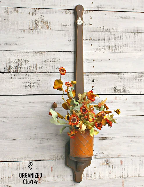 Wooden Candle Sconce Re-Purposed As Fall Decor