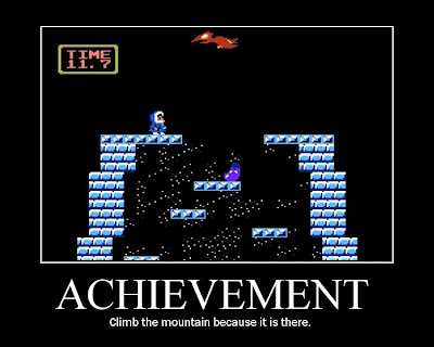 ice climber motivational poster, resigned gamer