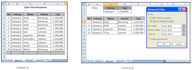 filter data dalam excel