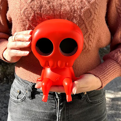 Mondo Exclusive Skully Red Edition Vinyl Figure by Mike Mitchell x Harman Projects