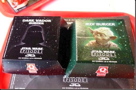 Quick darth vader and jedi burger boxes