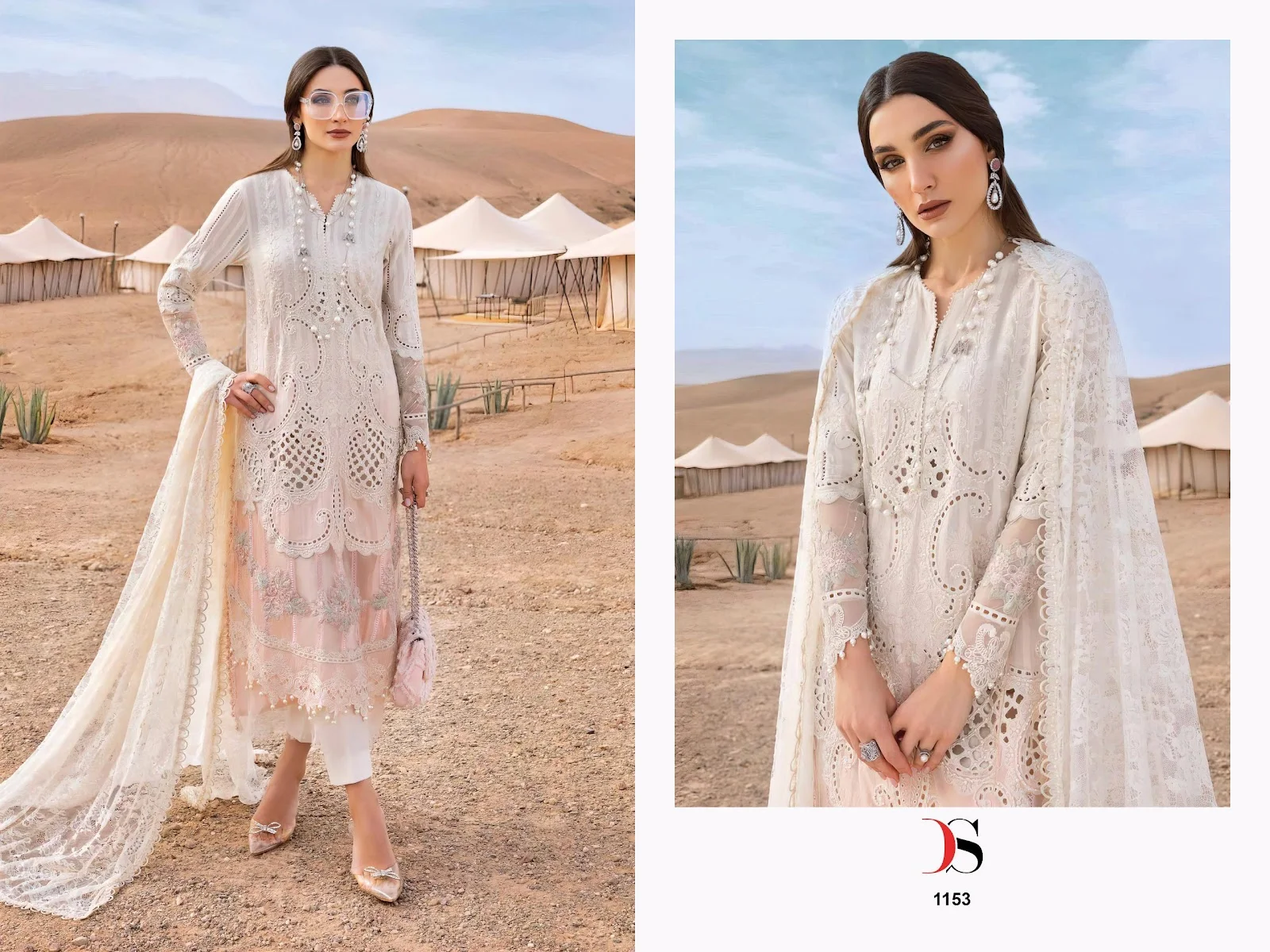 Maria B Premium Embroidered 25 Deepsy Cotton Self Embroidery Pakistani Patch Work Suits