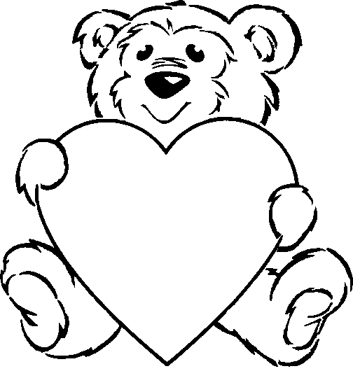 Valentine's Day Teddy Bear with Red Heart-Be My Valentine Clip Art,