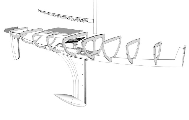 RC sailboat laser cut frames