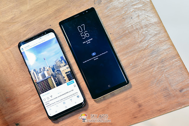 Samsung Galaxy S8+ Plus vs Samsung Note 8 in size almost similar