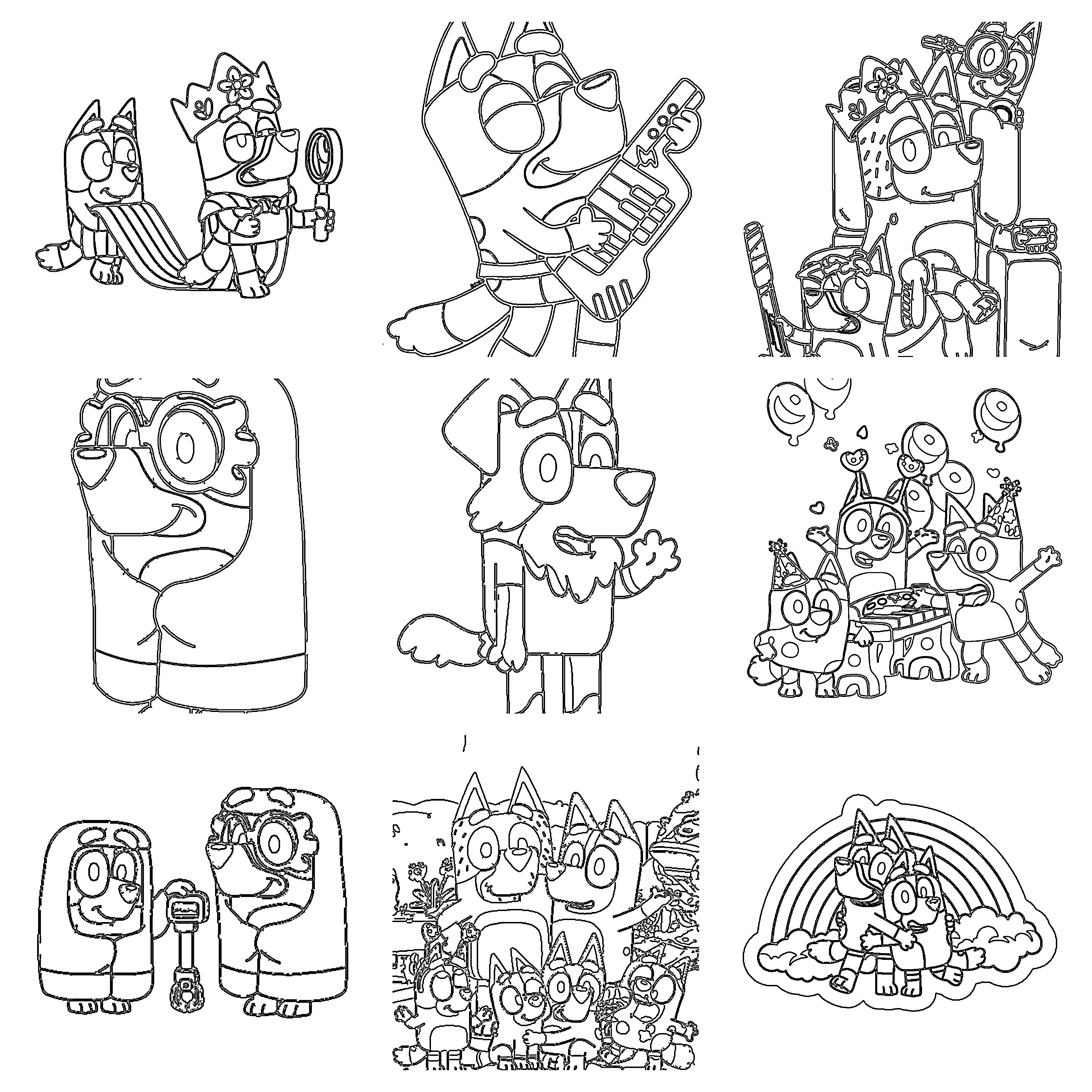 Bluey Coloring sheets