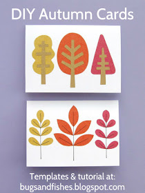 autumn leaf and tree cards free tutorial