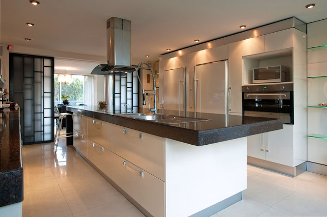 Large modern kitchen with central island