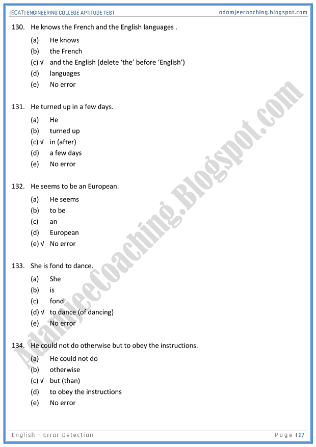 ecat-english-error-detection-mcqs-for-engineering-college-entry-test